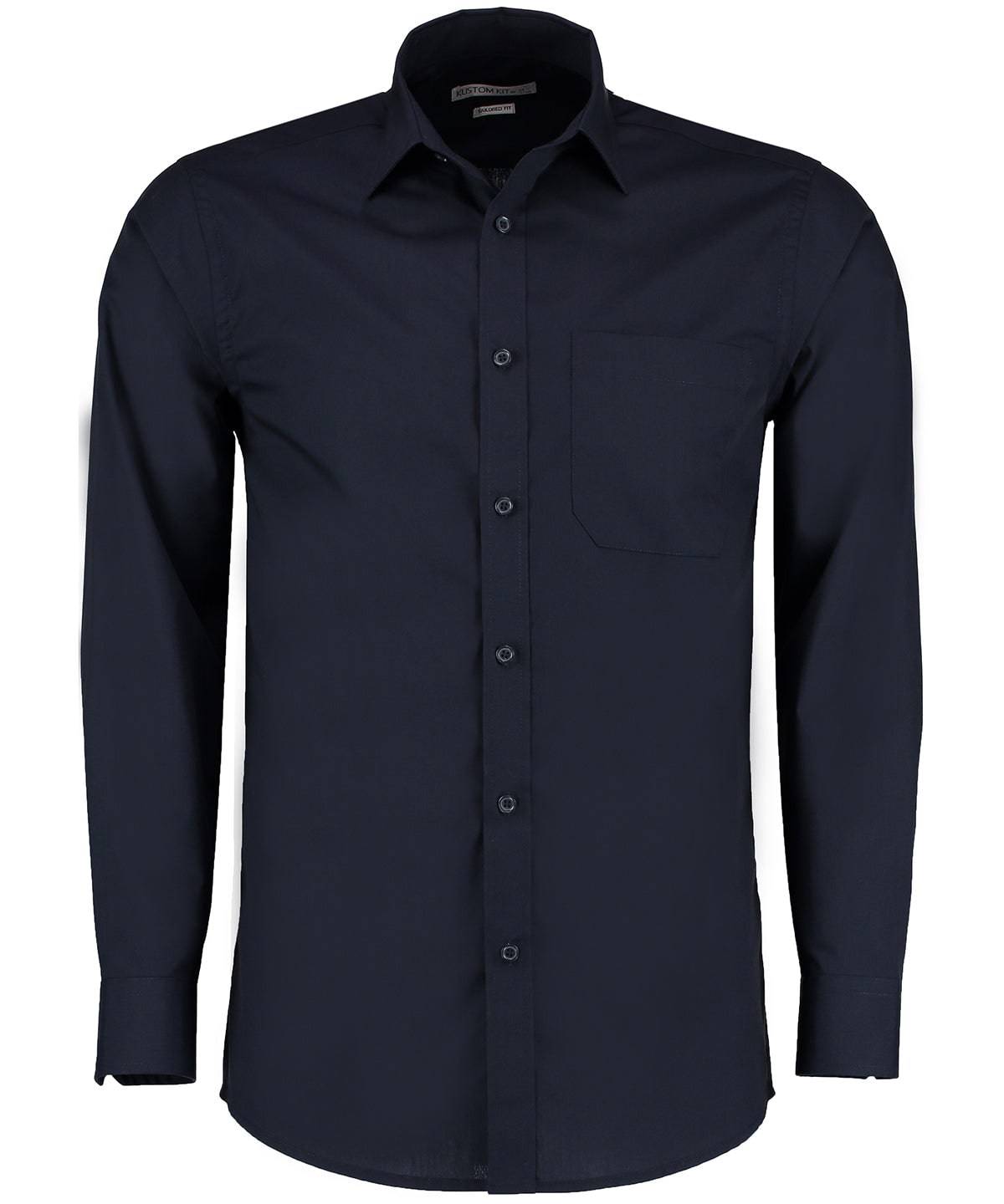 Dark Navy - Poplin shirt long-sleeved (tailored fit)