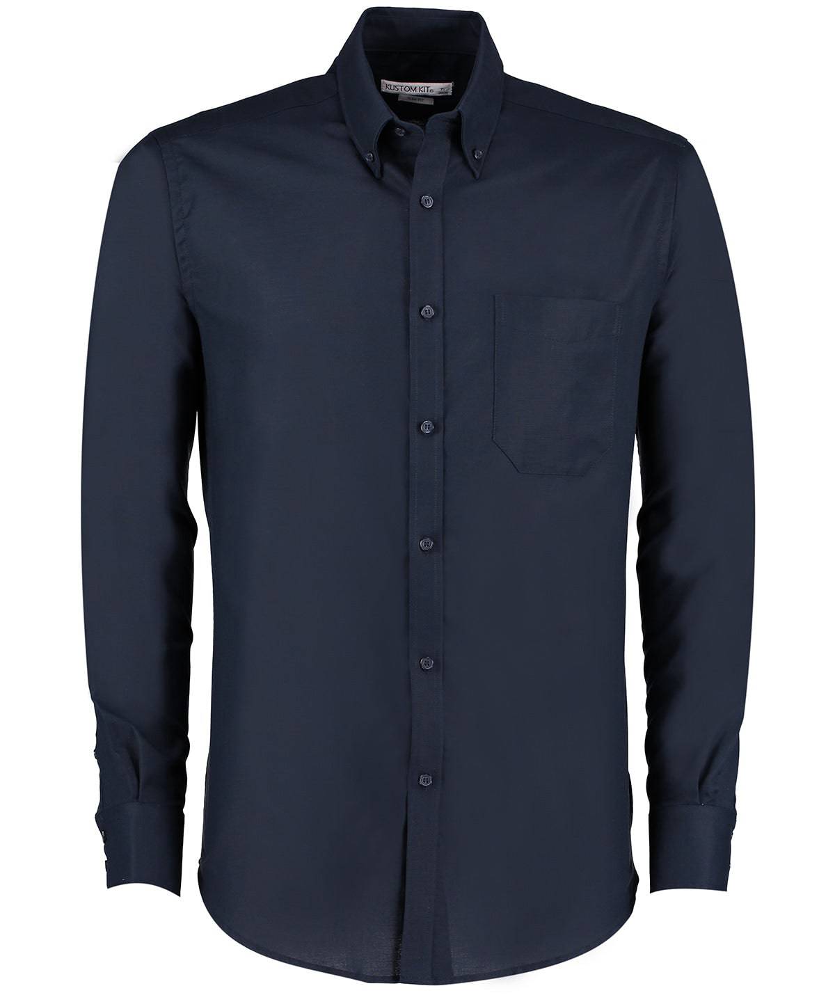 Navy - Slim fit workwear Oxford shirt long-sleeved (slim fit)