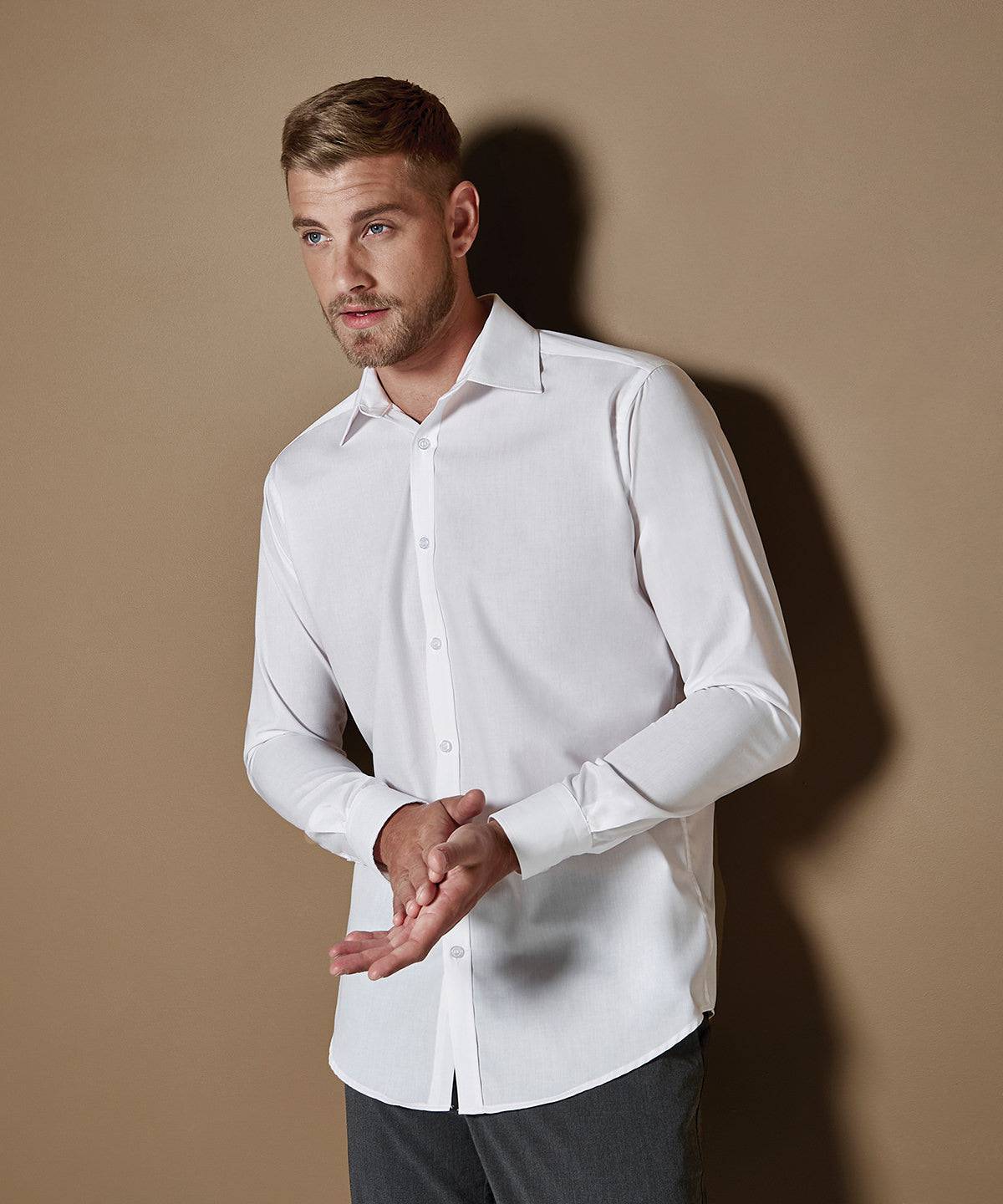 White - Business shirt long-sleeved (slim fit)