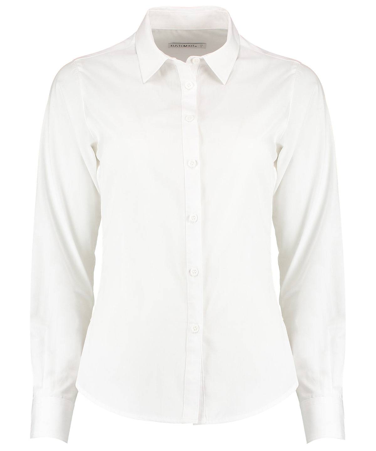 White - Women's poplin shirt long sleeve