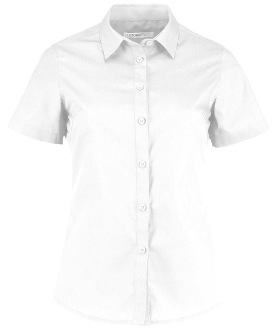 White - Women's poplin shirt short sleeve