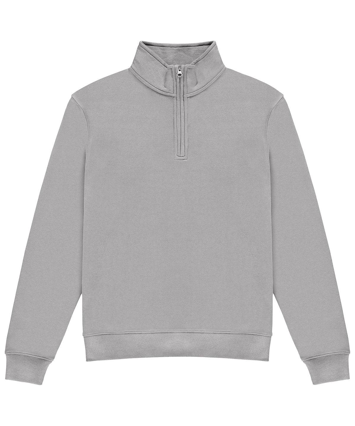 Heather Grey - Regular fit ¼-zip sweatshirt