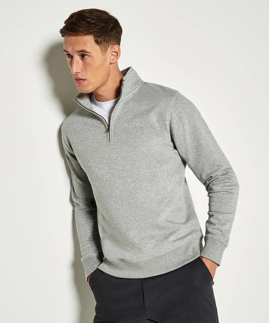 Heather Grey - Regular fit ¼-zip sweatshirt