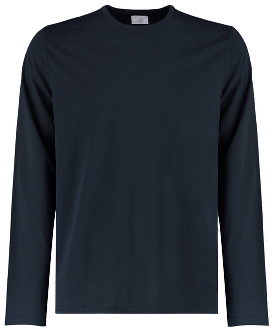 Marineblau – Langarm-Superwash® 60°C-T-Shirt (modische Passform)