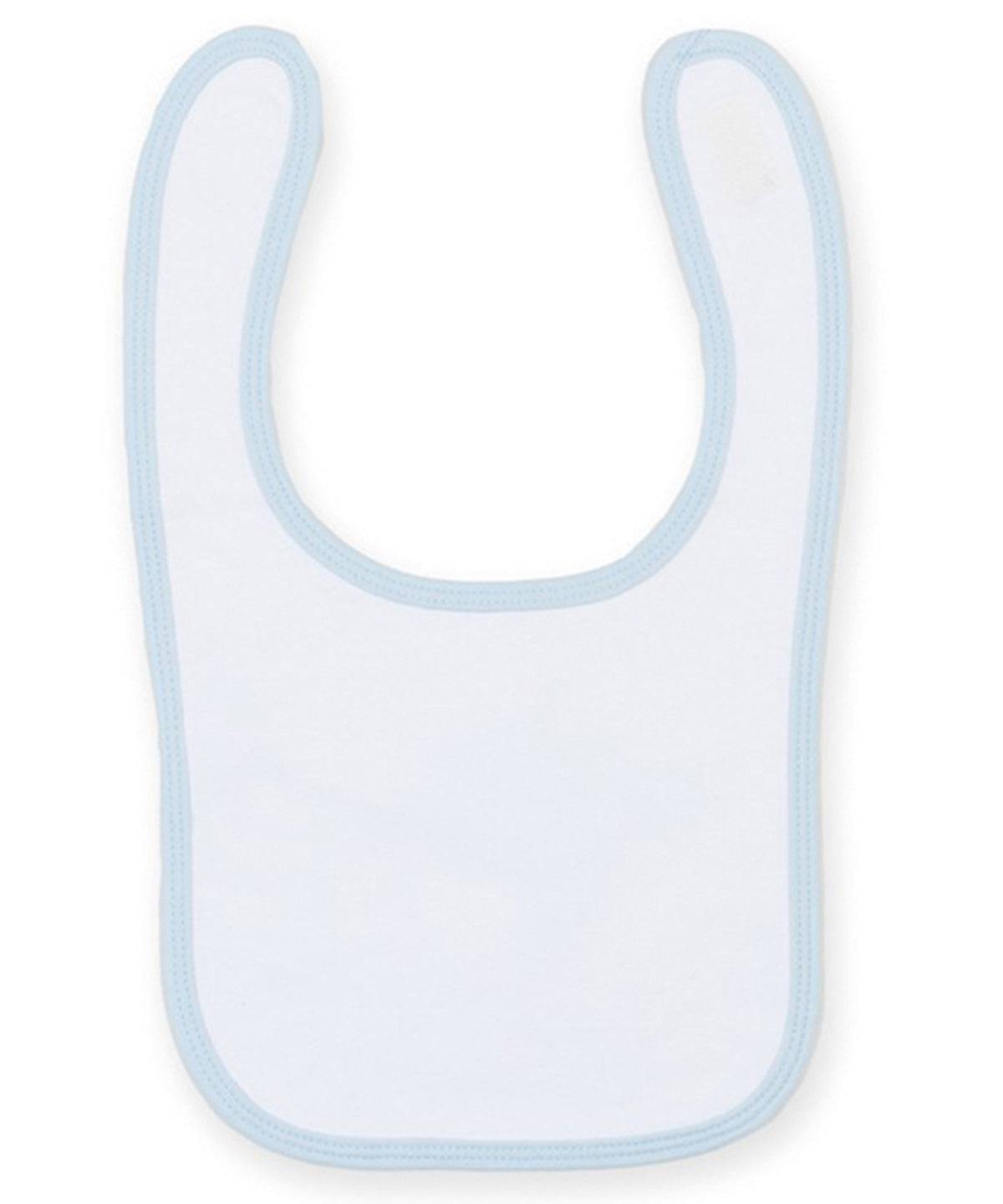 White/Pale Blue - Plain and contrast bib