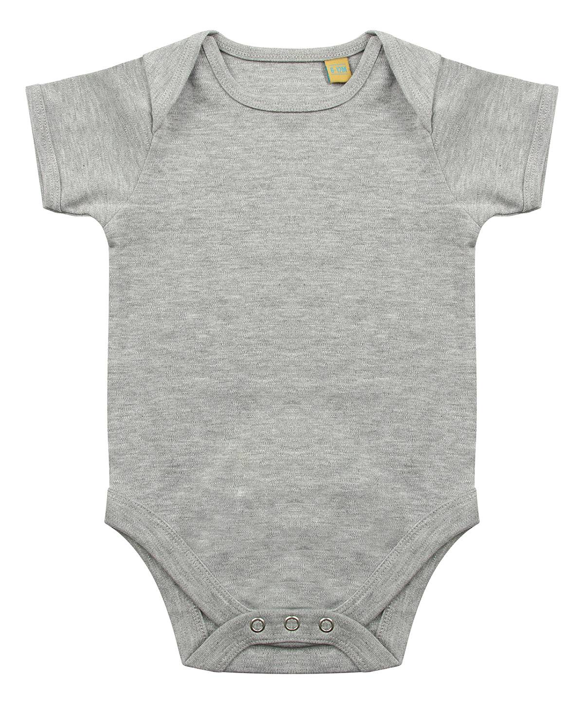 Heather Grey - Short-sleeved bodysuit with envelope neck opening