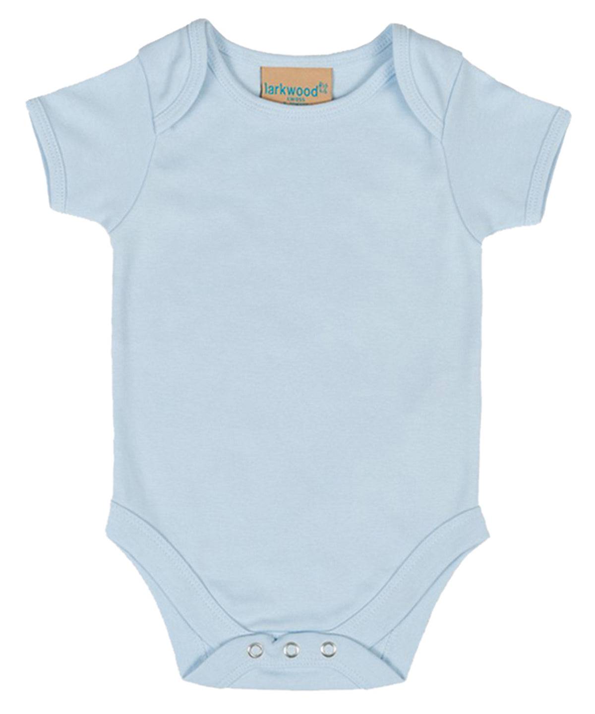 Pale Blue - Short-sleeved bodysuit with envelope neck opening