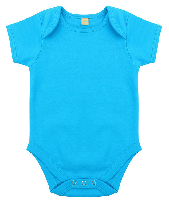 Turquoise - Short-sleeved bodysuit with envelope neck opening