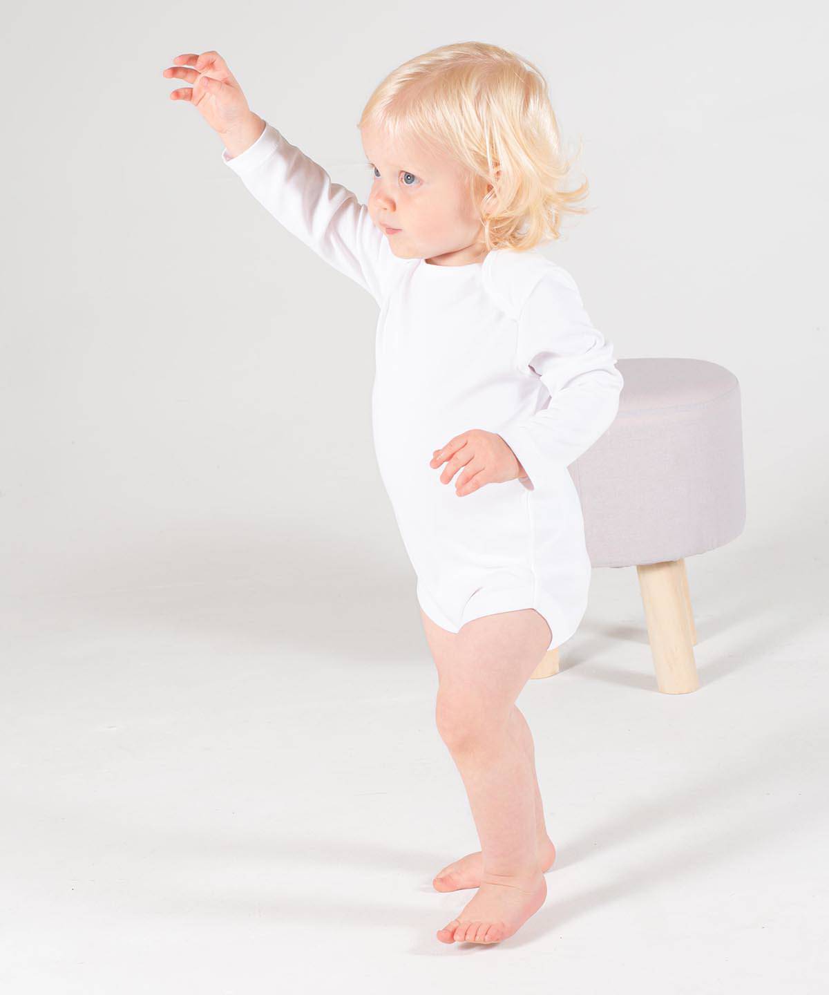 White - Long sleeve baby bodysuit