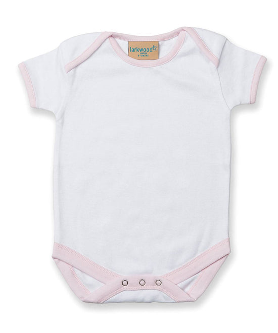 White/Pale Pink - Contrast baby bodysuit