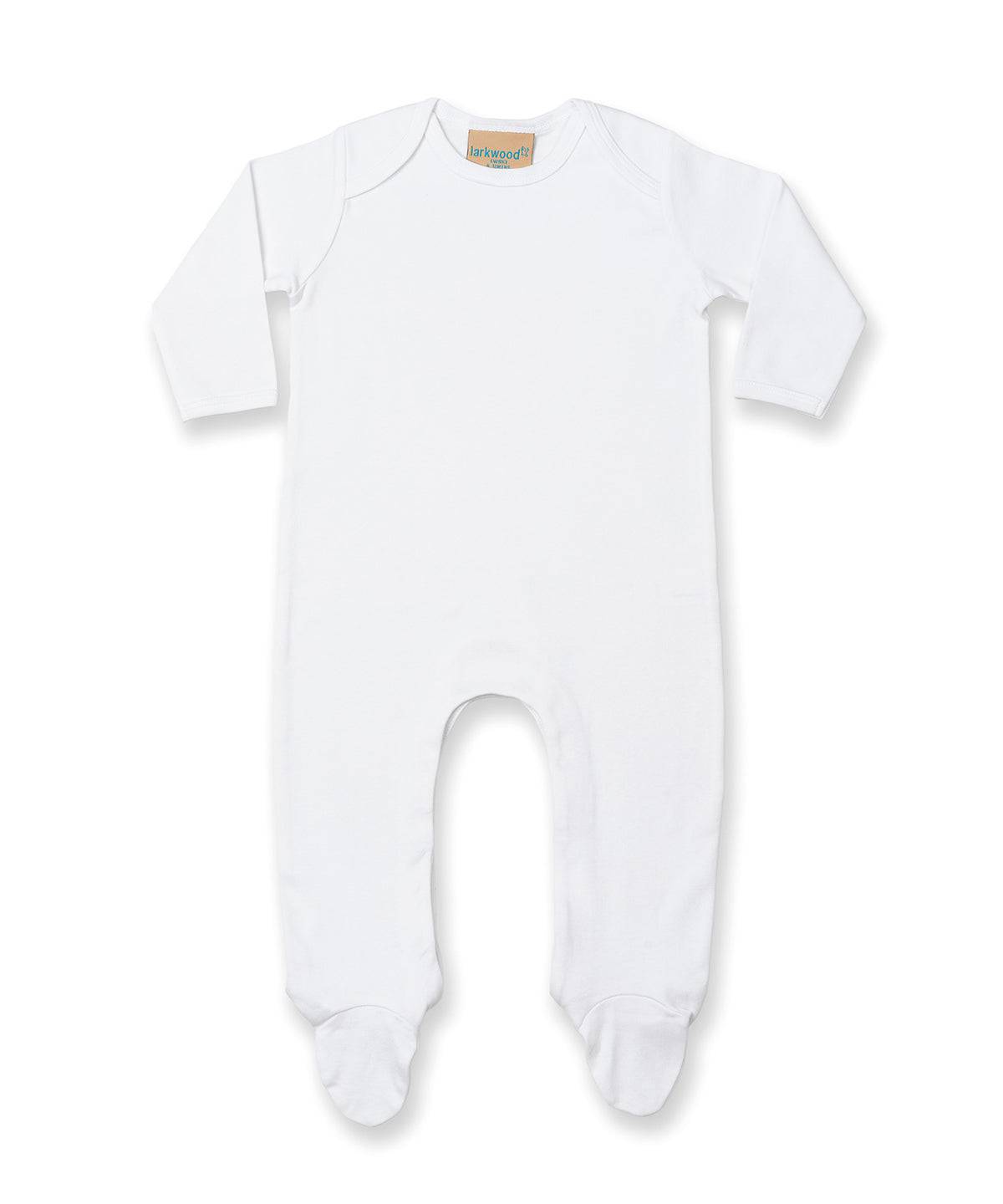 White/White - Contrast long sleeve sleepsuit