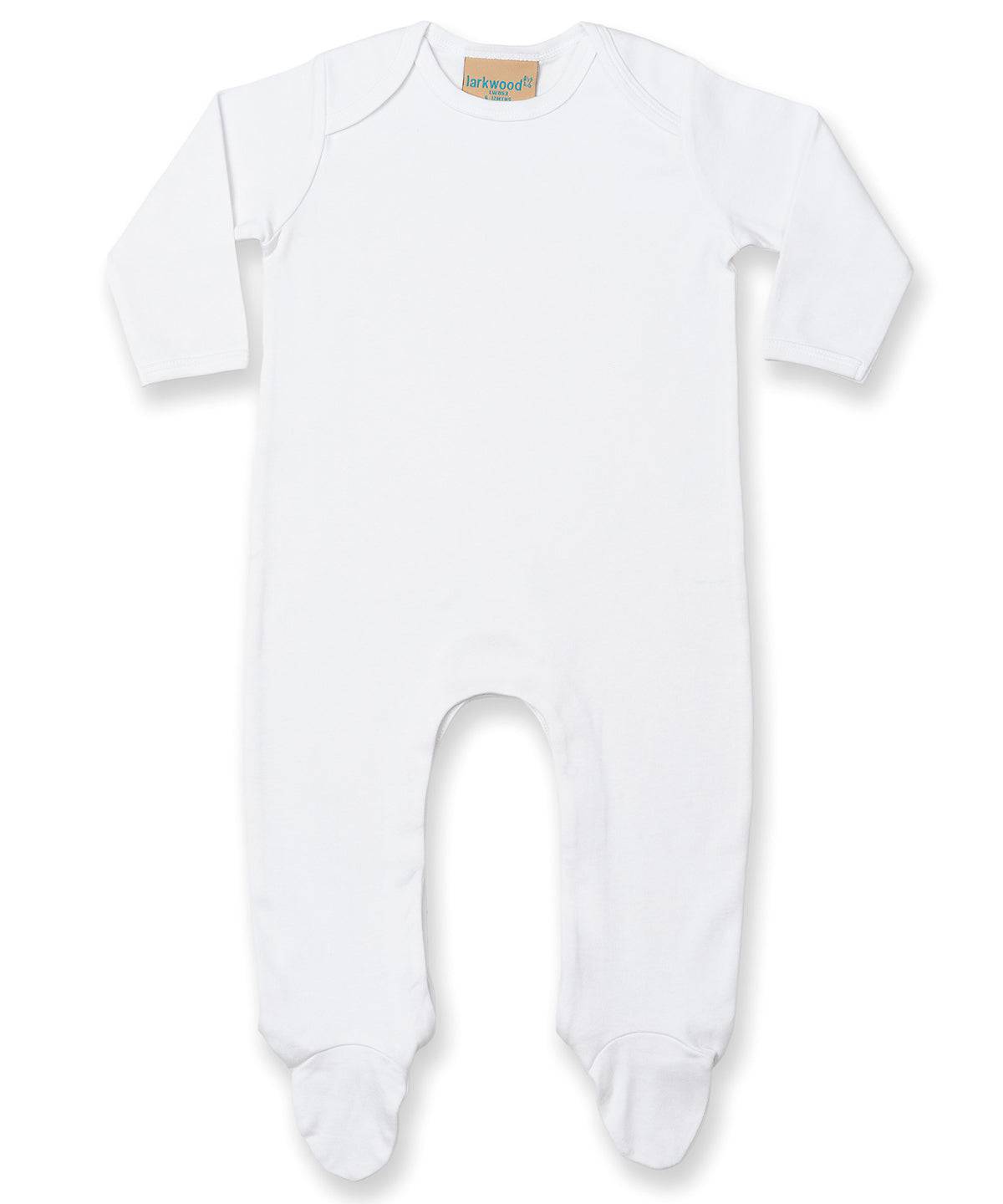 White/White - Contrast long sleeve sleepsuit