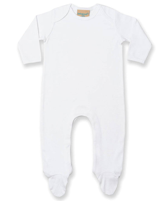 White/White - Contrast long sleeve sleepsuit