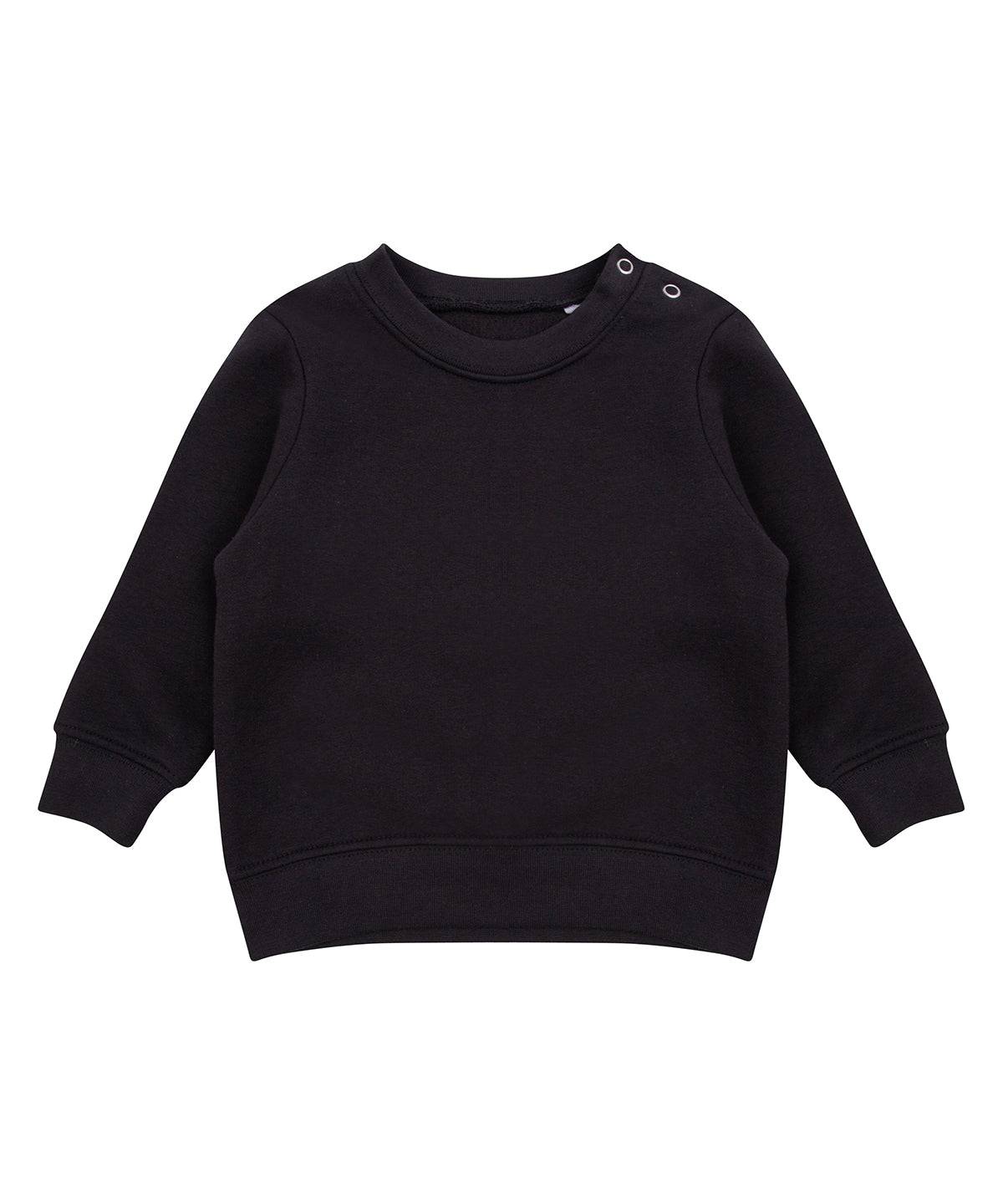 Black - Crew neck sweatshirt with shoulder poppers