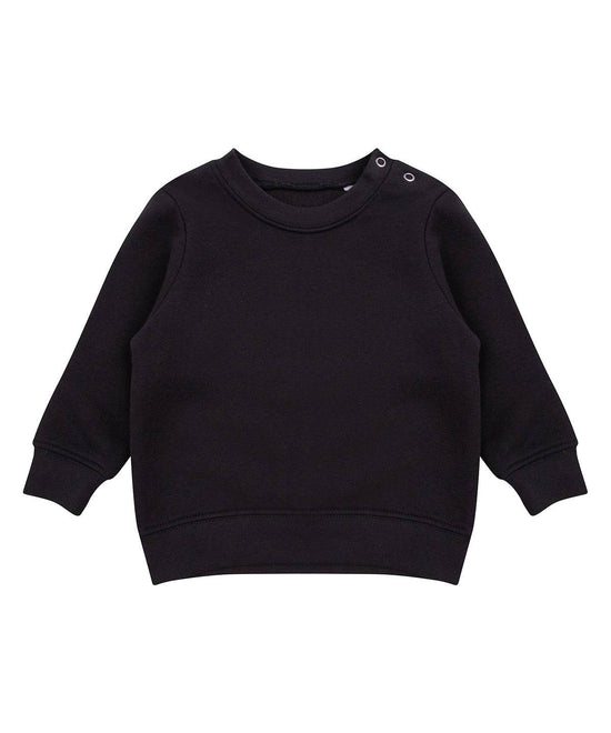 Black - Crew neck sweatshirt with shoulder poppers