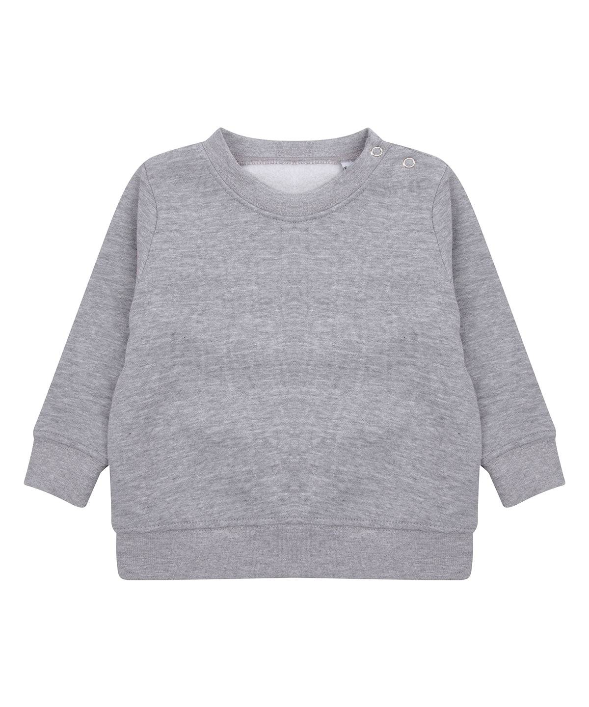 Heather Grey - Crew neck sweatshirt with shoulder poppers