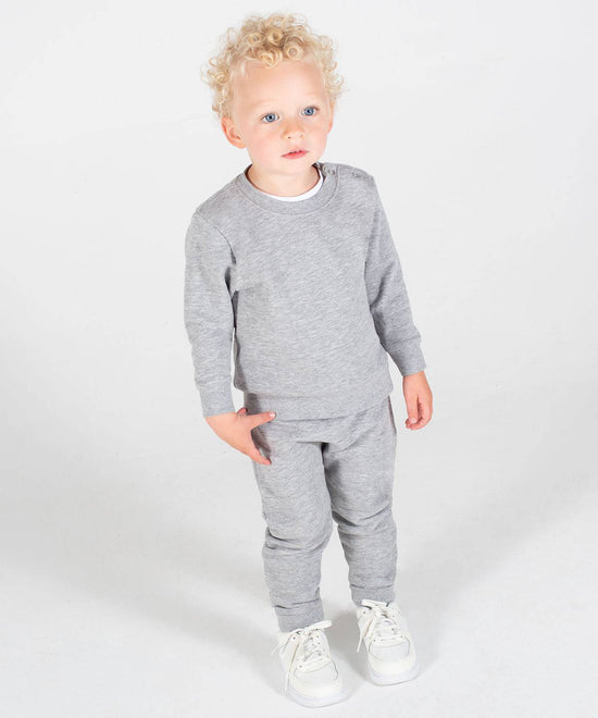 Heather Grey - Crew neck sweatshirt with shoulder poppers