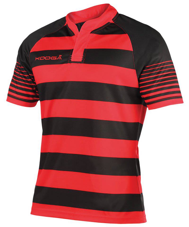 Black/Red - Kooga Junior touchline hooped match shirt