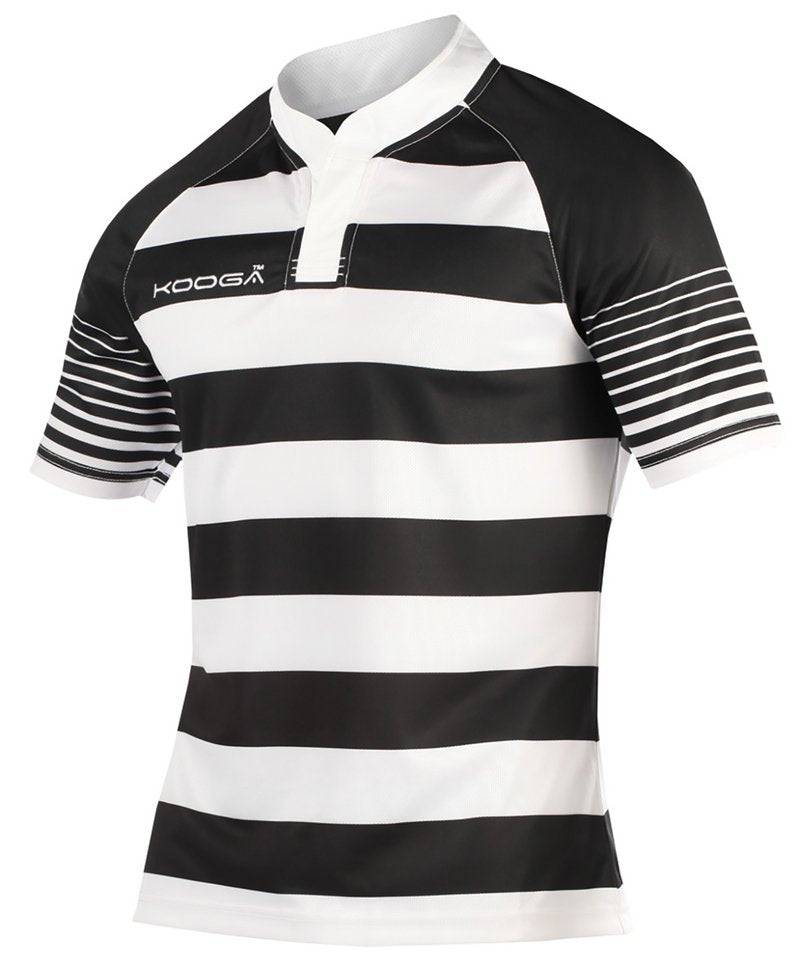 Black/White - Kooga Junior touchline hooped match shirt