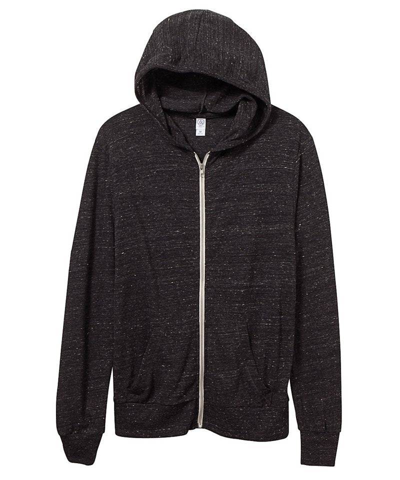 Eco Black - Eco-jersey zip hoodie