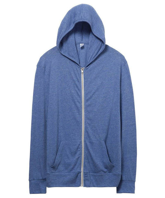 Eco Pacific Blue - Eco-jersey zip hoodie