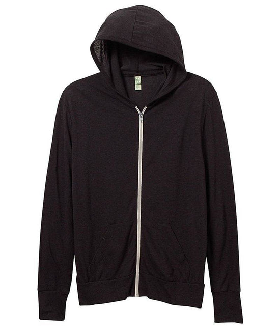 Eco True Black - Eco-jersey zip hoodie