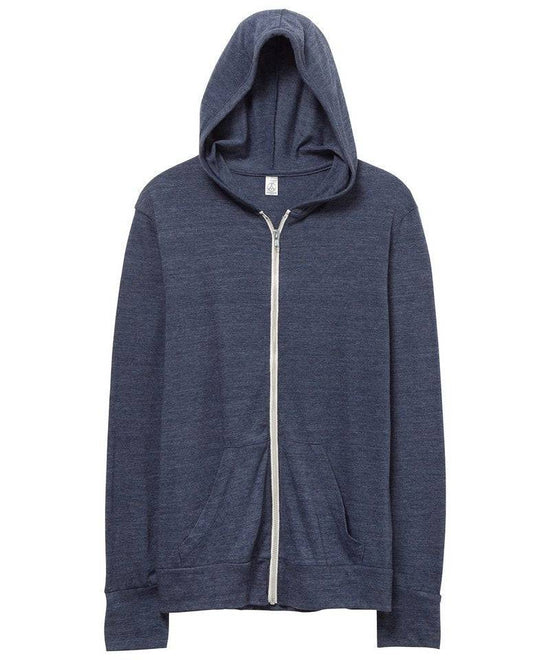 Eco True Navy - Eco-jersey zip hoodie