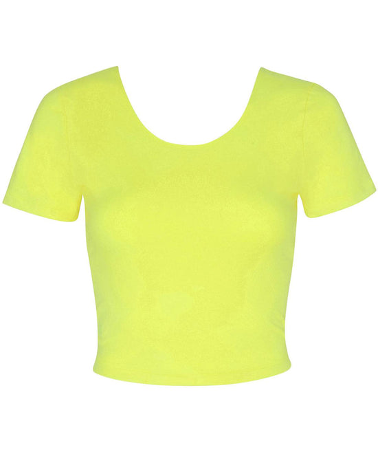 Neon Yellow - Cotton Spandex Jersey crop tee (RSA8380)