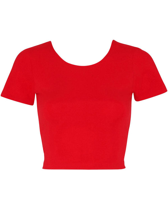 Red - Cotton Spandex Jersey crop tee (RSA8380)