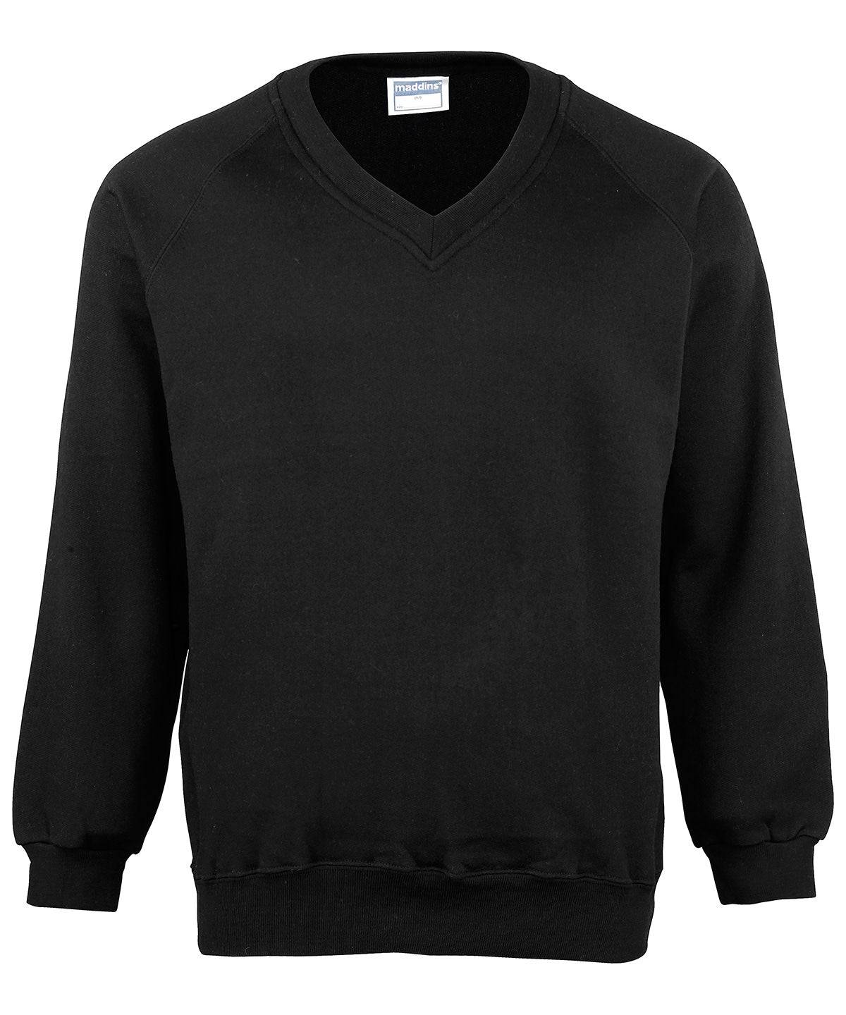 Black - Kids Coloursure™ v-neck sweatshirt