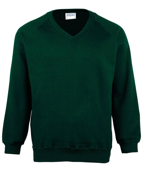 Bottle Green - Kids Coloursure™ v-neck sweatshirt