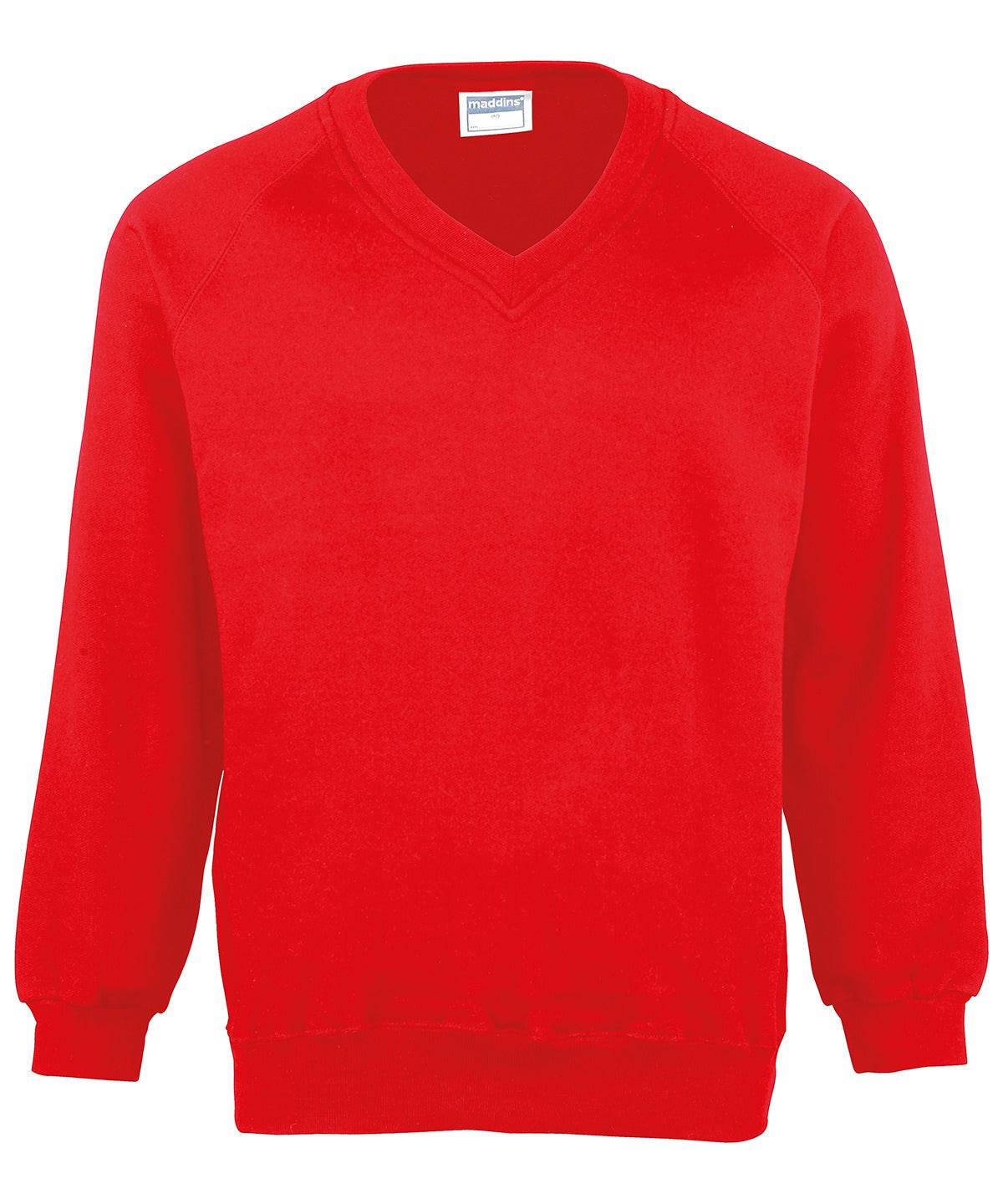 Red - Kids Coloursure™ v-neck sweatshirt