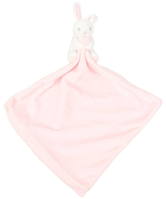 Pink Rabbit - Baby animal comforter with rattle