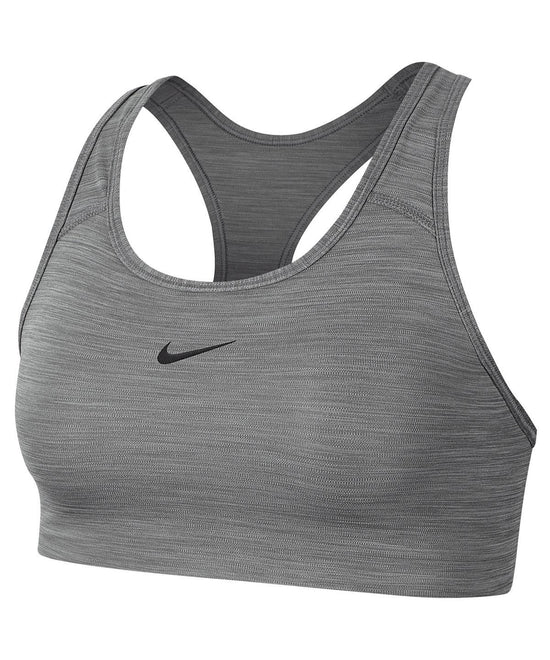 Smoke Grey/Heather/Black - Women’s Nike Dri-FIT Swoosh one-piece bra