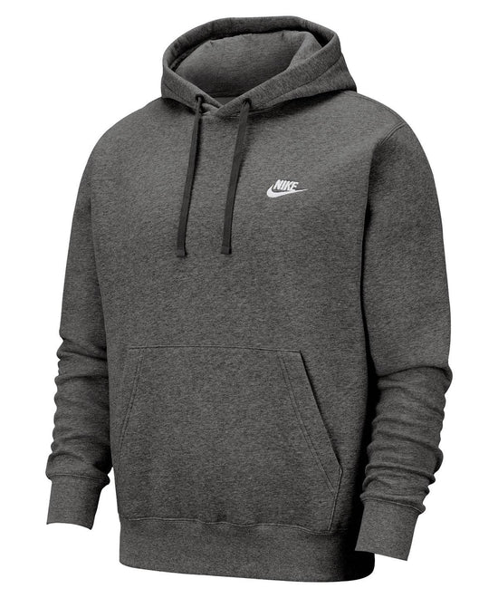 Charcoal Heather / Anthracite / White - Nike Club hoodie