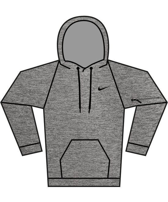 Charcoal Heather/Dark Smoke Grey/Black - Nike men’s pullover fitness hoodie