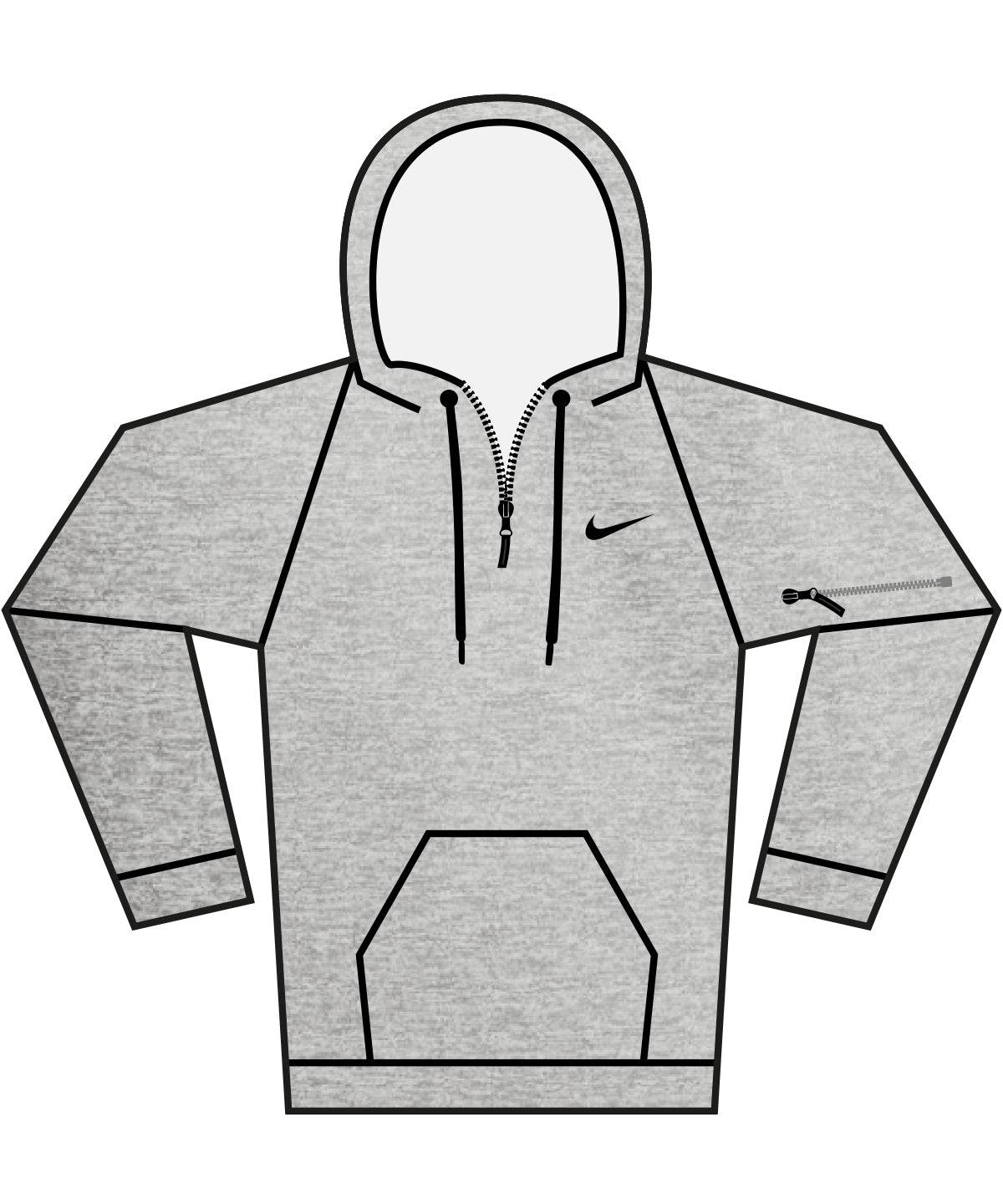 Dark Grey Heather/Particle Grey/Black - Nike men’s 1/4 zip fitness hoodie