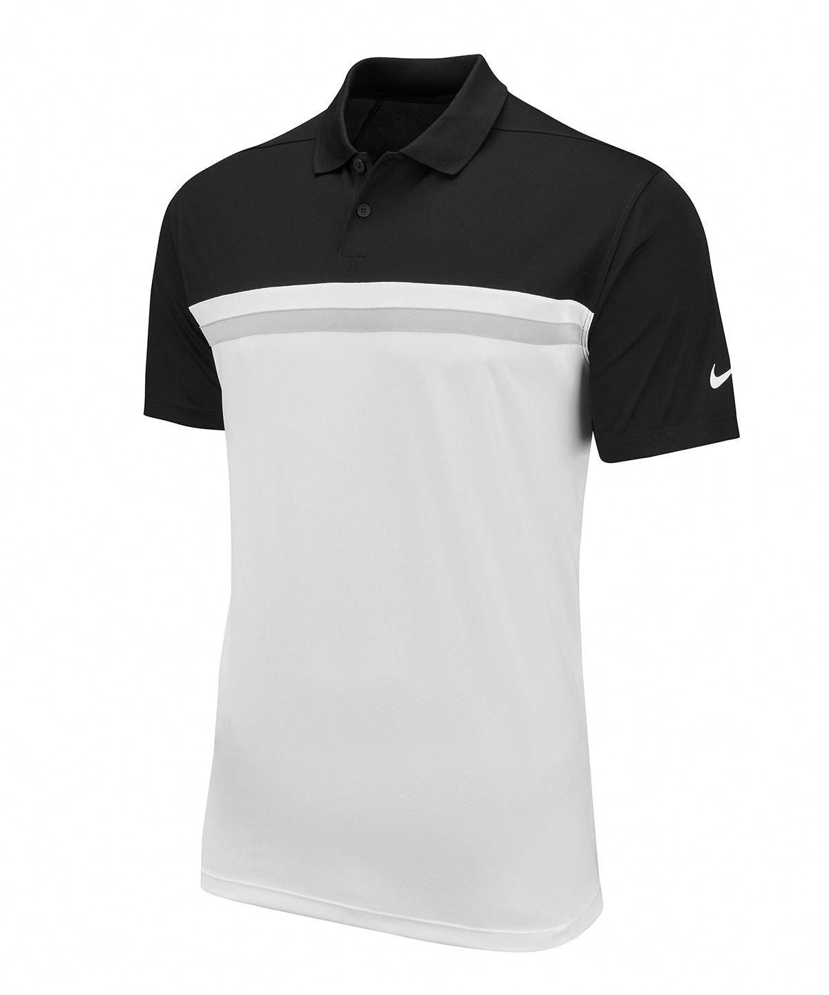 Black / White / Light Smoke Grey / White - Nike Victory colour block polo