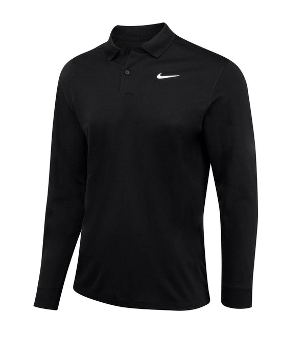 Black/White - Nike Dri-FIT Victory solid long sleeve polo