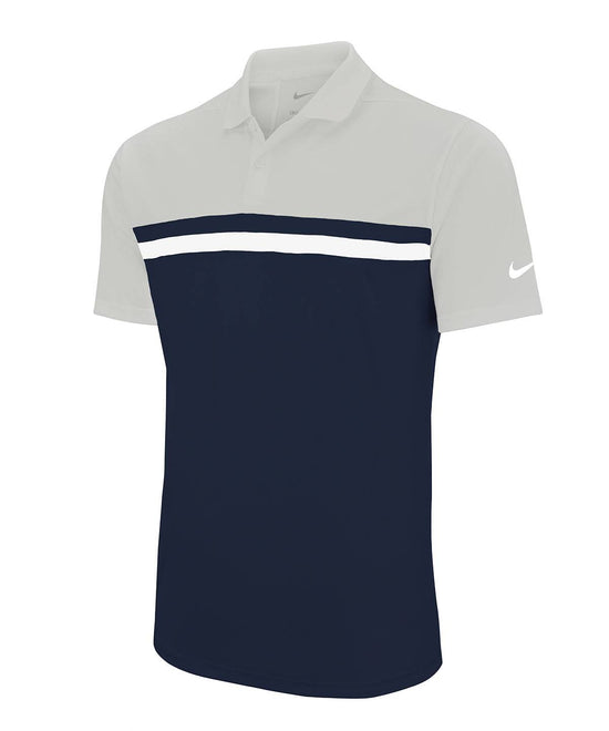 Light Smoke Grey / Obsidian / White / White - Nike Victory colour block polo