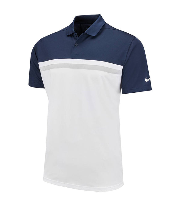 Obsidian / White / Light Smoke Grey / White - Nike Victory colour block polo