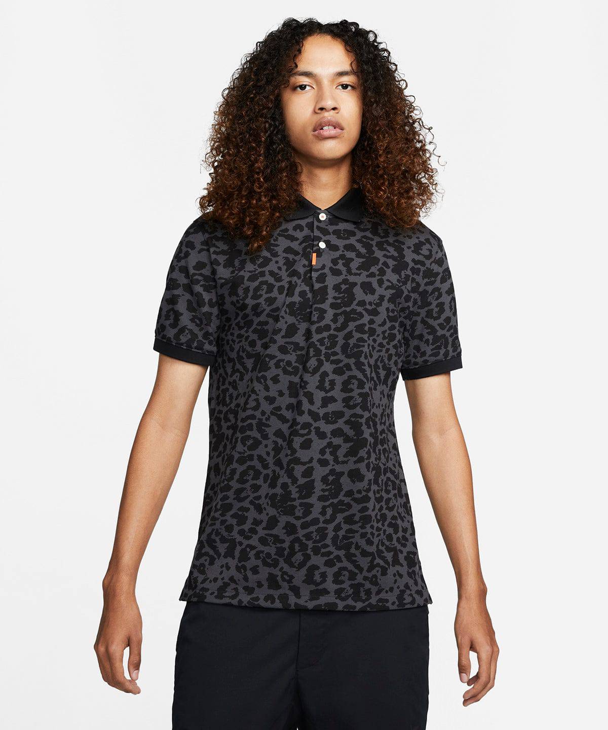 Smoke Grey/Black - Nike polo golf primal print slim