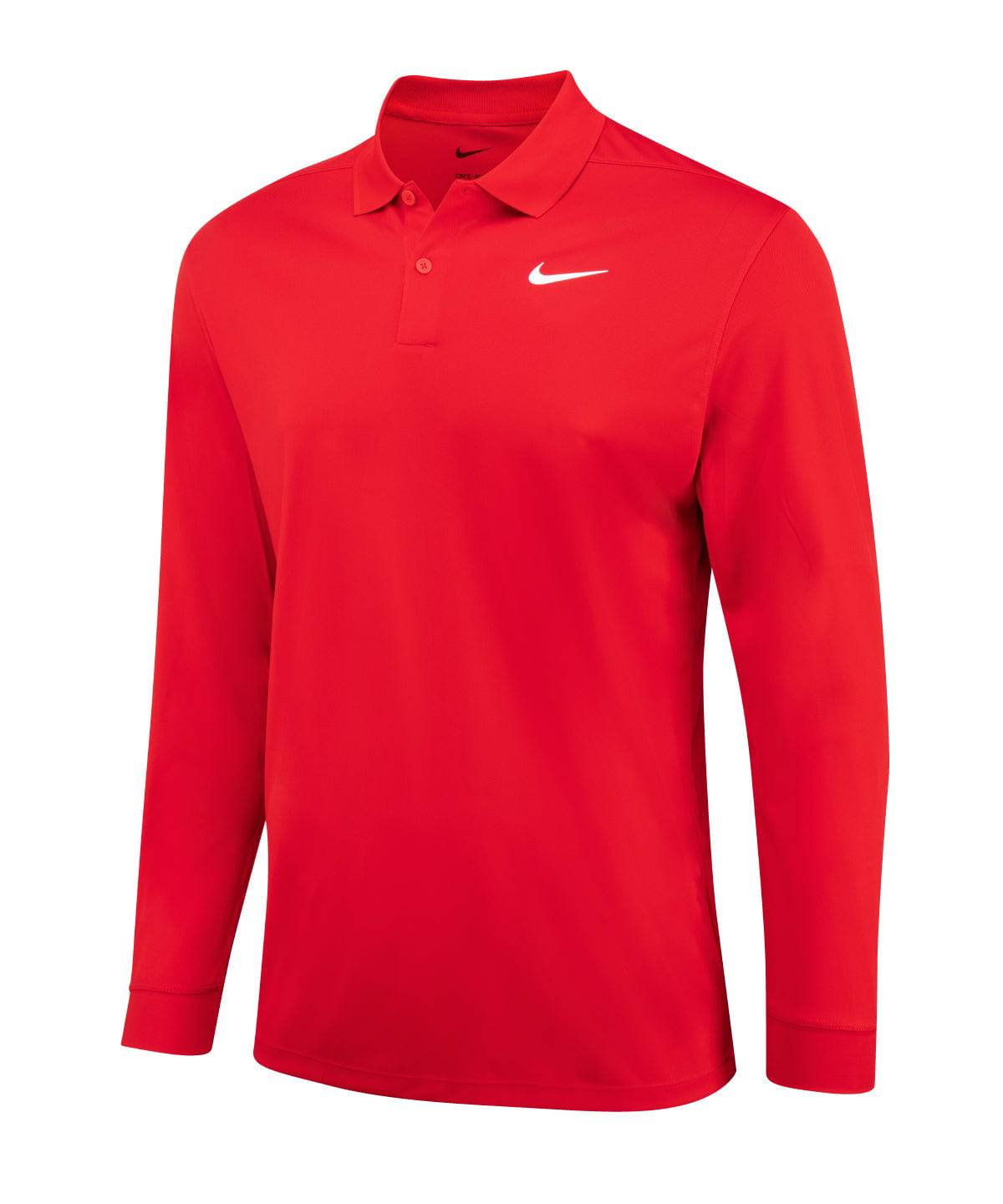 University Red/White - Nike Dri-FIT Victory solid long sleeve polo
