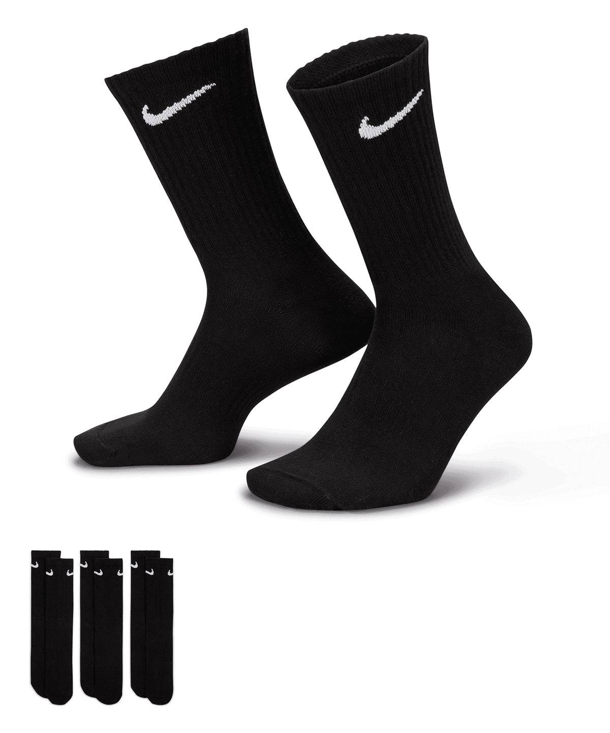 Black/White - Nike everyday crew socks (3 pairs)