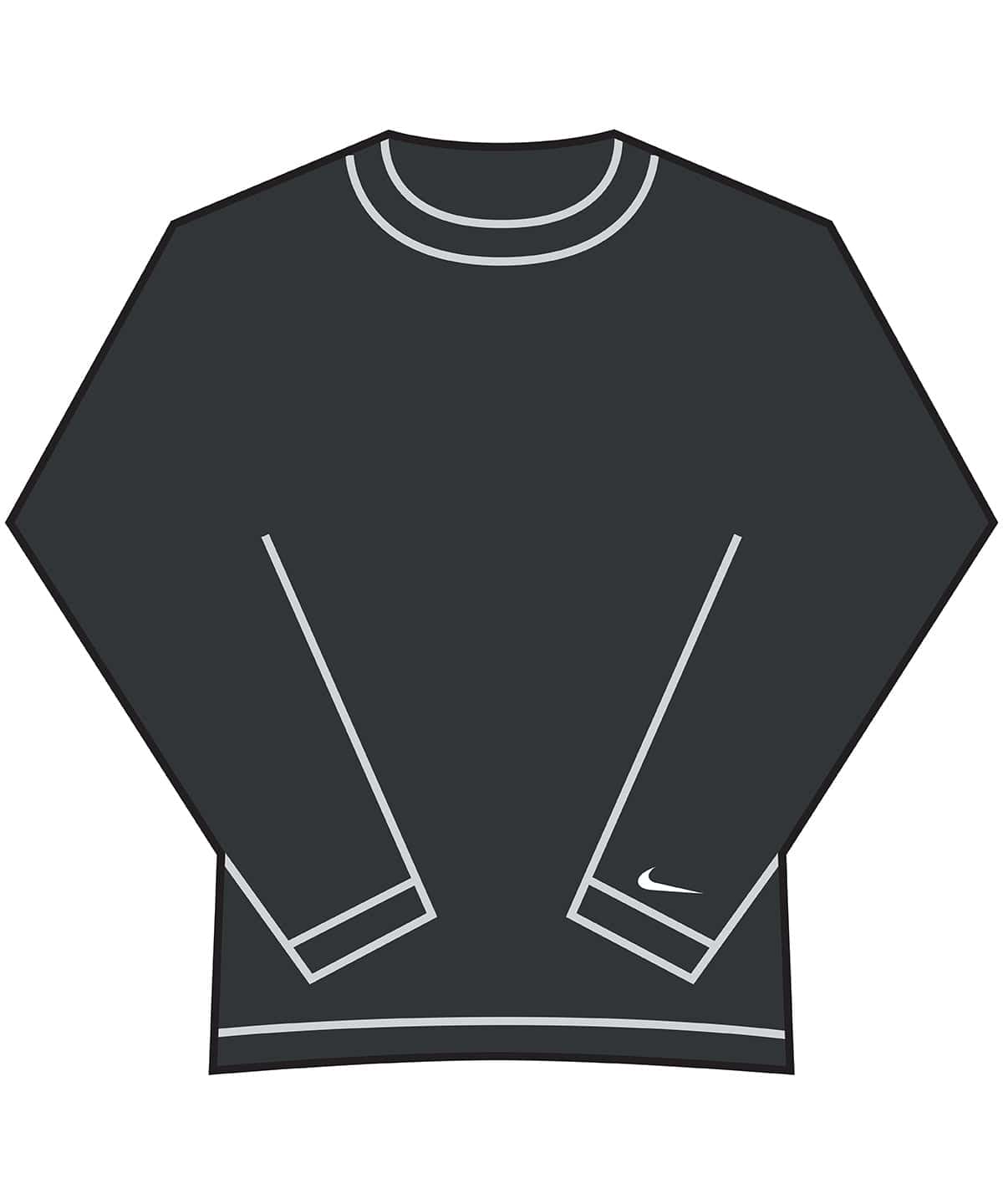 Schwarz/Schwarz/Weiß - Nike Dri-FIT Tour Crew-Steppoberteil