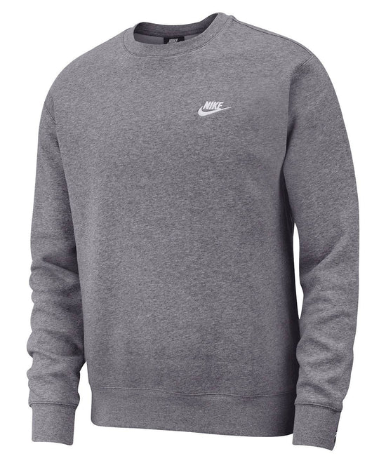 Charcoal Heather/White - Nike Club crew