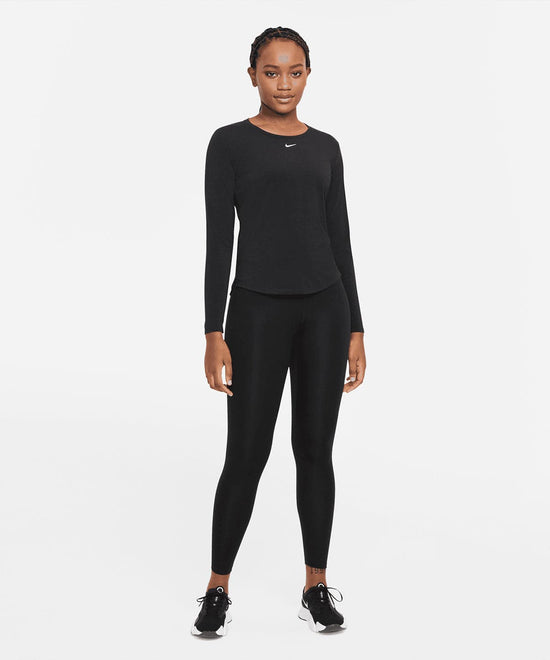 Black/Reflective Silver - Women’s Nike One Luxe Dri-FIT long sleeve standard fit top