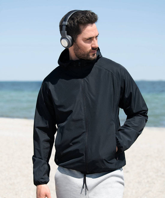 Black - Carmel – minimalistic hooded windbreaker