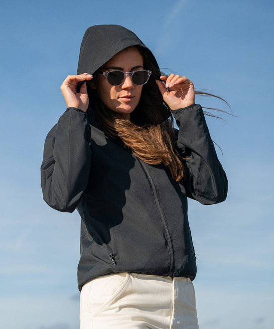 Black - Women’s Carmel – minimalistic hooded windbreaker