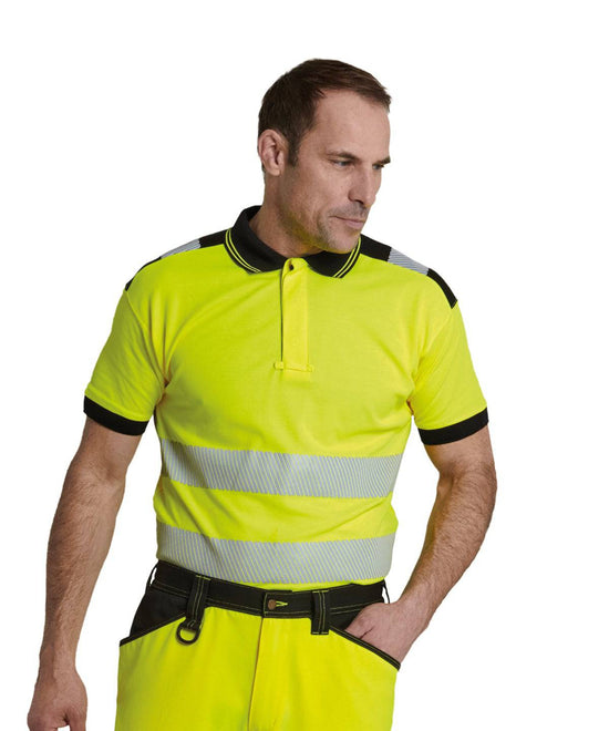 Orange/Black - PW3 Hi-vis polo shirt (T180)